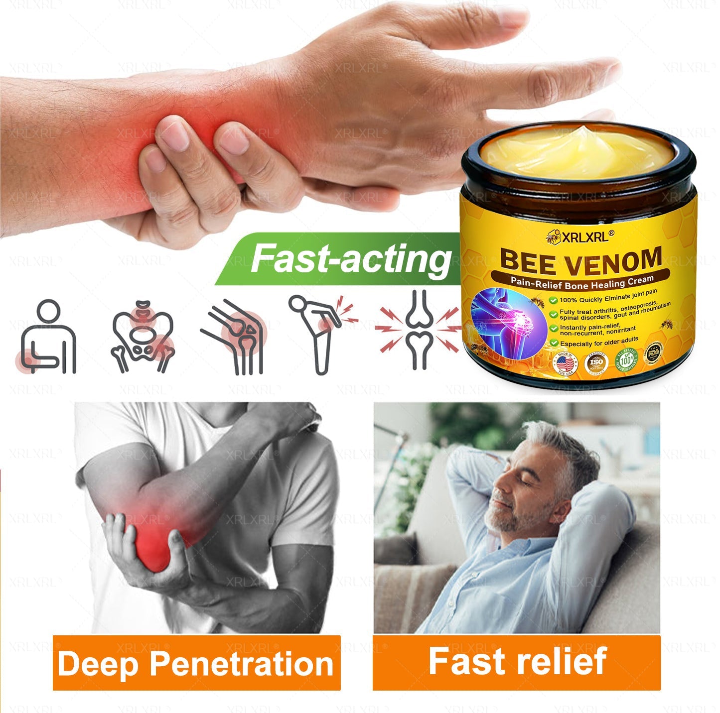 XRLXRL® Bee Venom Pain-Relief Bone Healing Cream (Specially for older adults)☘️