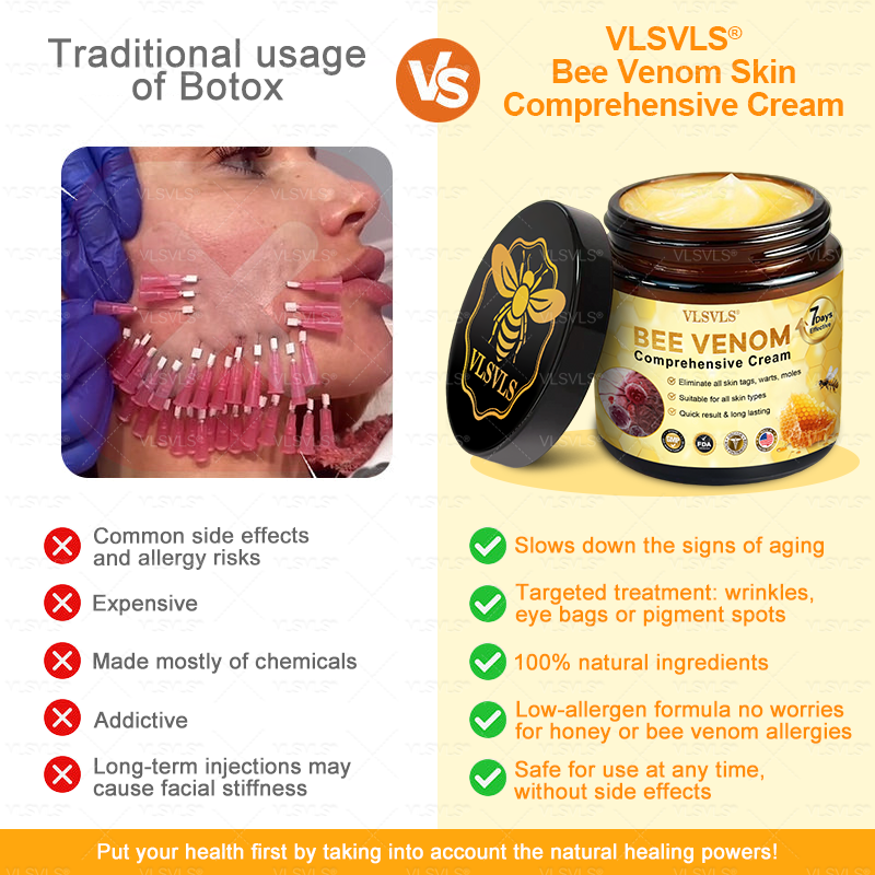 Made and Shipped from USA  ✨  𝑽𝑳𝑺𝑽𝑳𝑺® Bee Venom Comprehensive Cream  LAST DAY 80% OFF(Sagging Skin, Fine Lines, Loss of Firmness, Flat Bust, Drooping Hips, and More)