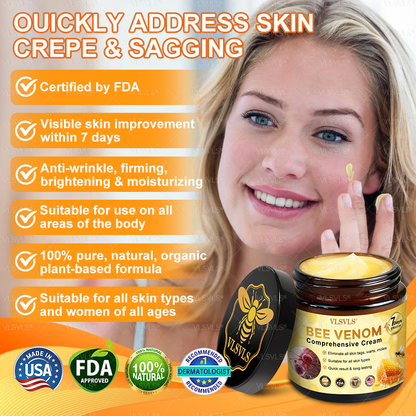 Made and Shipped from USA  ✨  𝑽𝑳𝑺𝑽𝑳𝑺® Bee Venom Comprehensive Cream  LAST DAY 80% OFF(Sagging Skin, Fine Lines, Loss of Firmness, Flat Bust, Drooping Hips, and More)